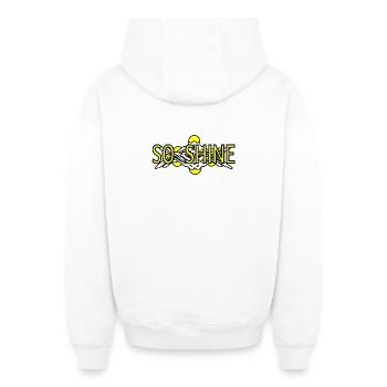 So_Shine - Oversized Heavyweight Unisex Zip Hoodie - white - Back - AI Model Male 178 light (178cm)