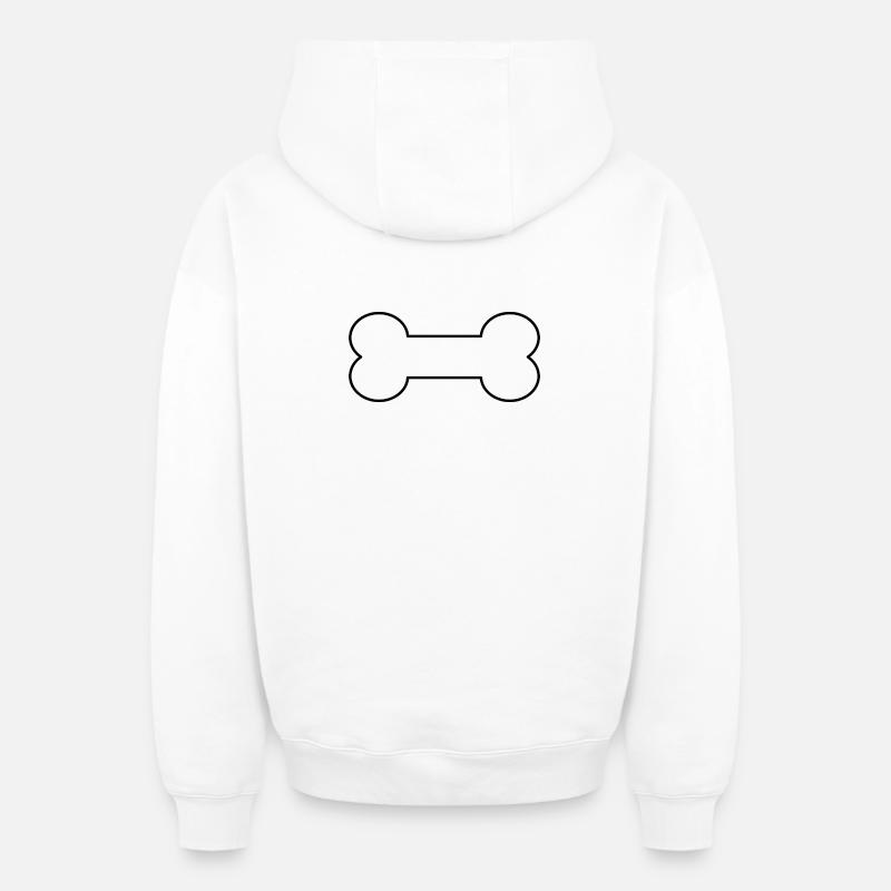 Os de chien - Sweat à capuche unisexe zippé oversize épais SPREAD - blanc