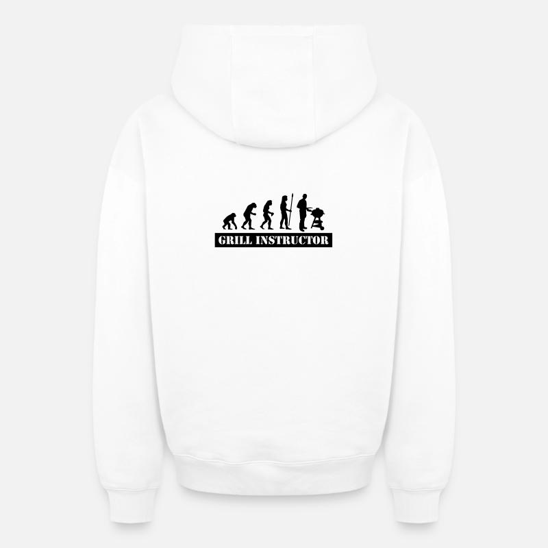 evolution grill instructor - Oversized Heavyweight Unisex Zip Hoodie - Weiß