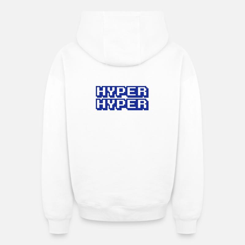 HYPER HYPER - Oversized Heavyweight Unisex Zip Hoodie - Weiß