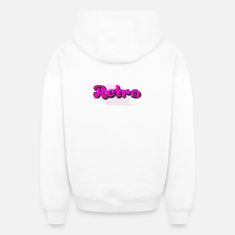 Rétro - Sweat à capuche unisexe zippé oversize épais SPREAD - blanc