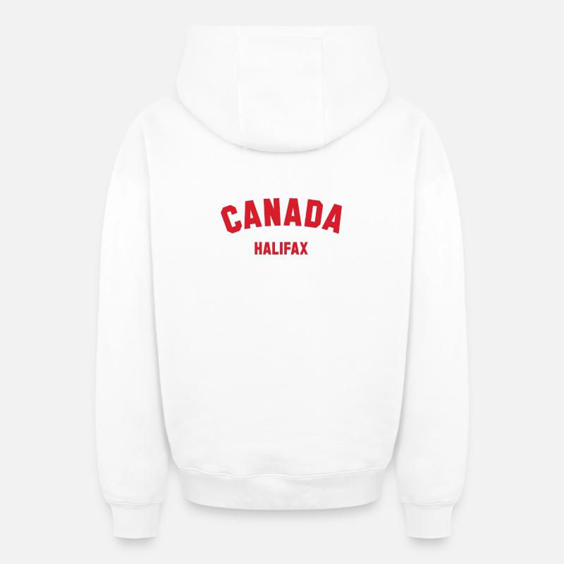 HALIFAX, Canada - Sweat à capuche unisexe zippé oversize épais SPREAD - blanc
