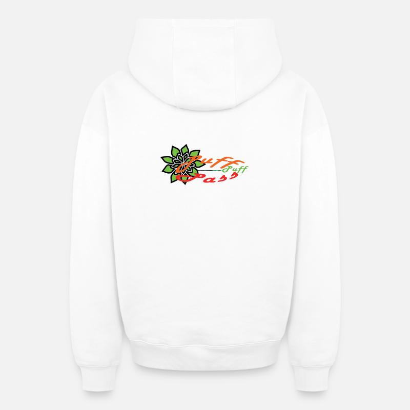 Puff-Puff-Pass !!! - Sweat à capuche unisexe zippé oversize épais SPREAD - blanc