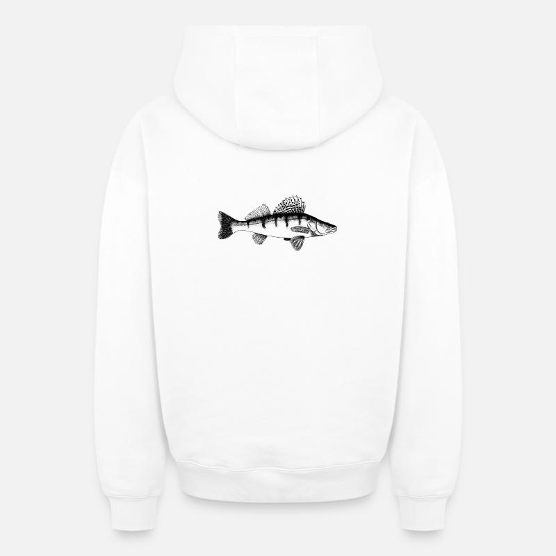 Motif de sandre - Sweat à capuche unisexe zippé oversize épais SPREAD - blanc