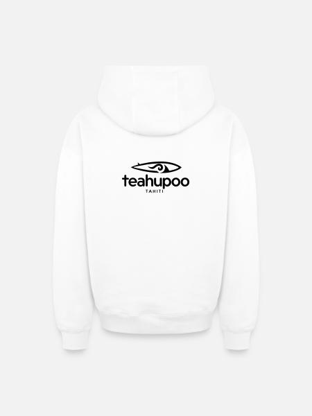 Teahupoo Tahiti Surf - Sweat à capuche unisexe zippé oversize épais SPREAD - blanc