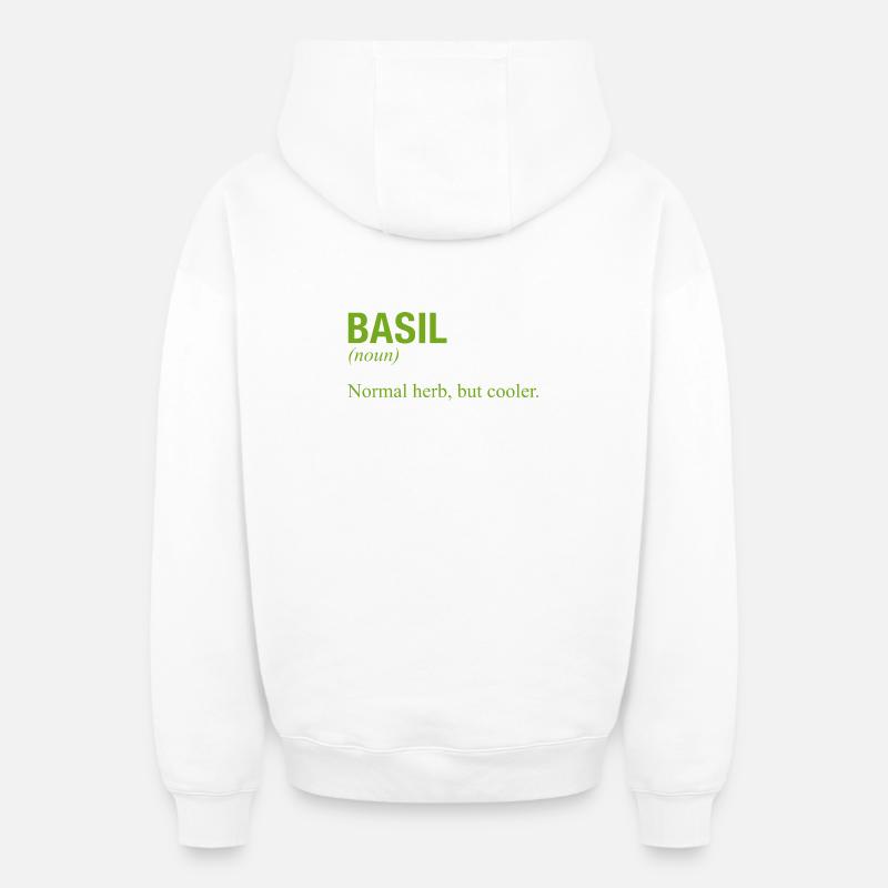 BASILIC Basilikum - Sweat à capuche unisexe zippé oversize épais SPREAD - blanc