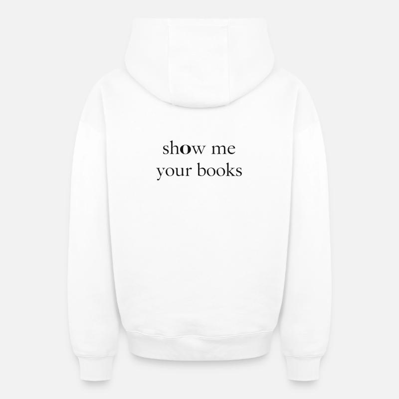 Show Me Your Books - Sweat à capuche unisexe zippé oversize épais SPREAD - blanc