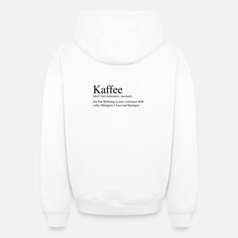Café - Une marmite d’espoir... - Sweat à capuche unisexe zippé oversize épais SPREAD - blanc