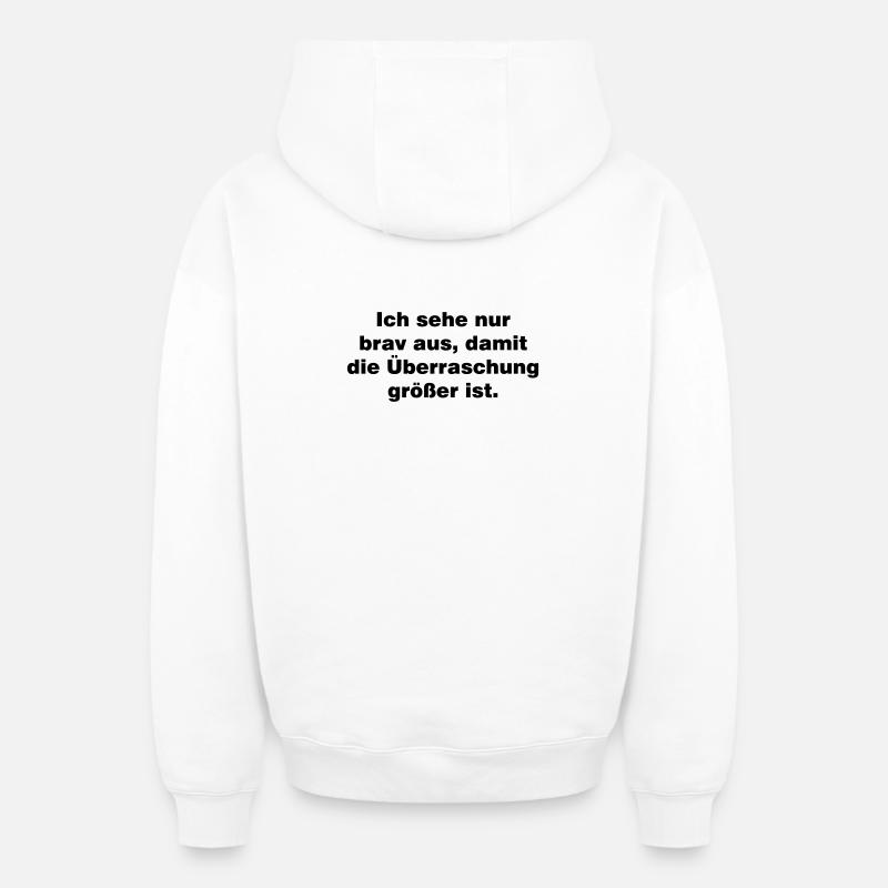 318263_129982272_Ueberraschung - Sweat à capuche unisexe zippé oversize épais SPREAD - blanc
