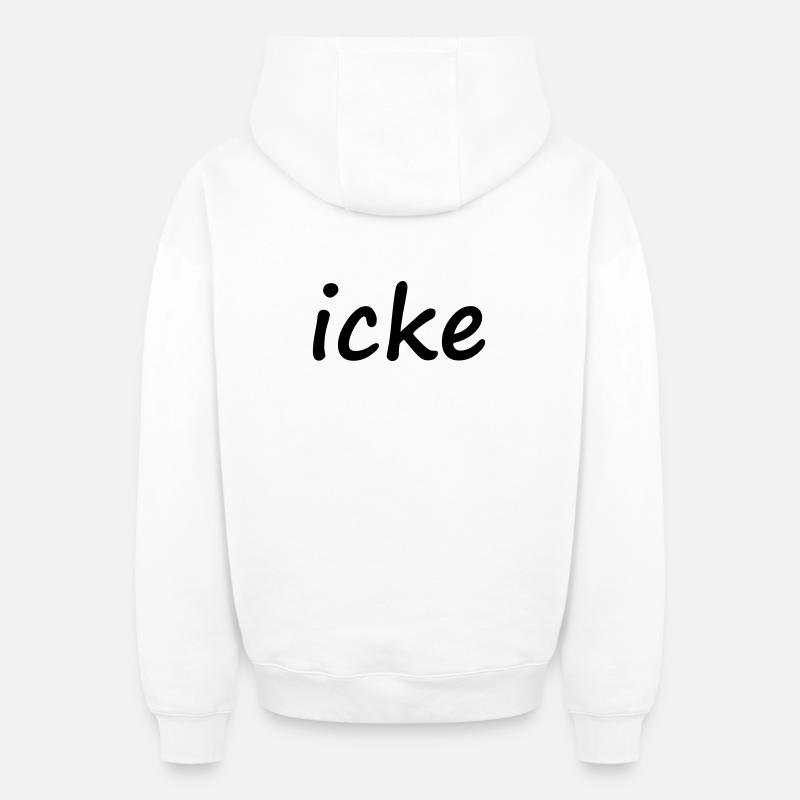 icke - Sweat à capuche unisexe zippé oversize épais SPREAD - blanc