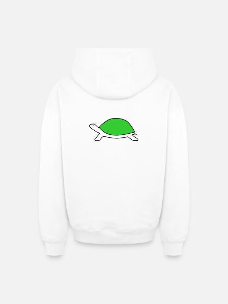 Turtle - Oversized Heavyweight Unisex Zip Hoodie - white