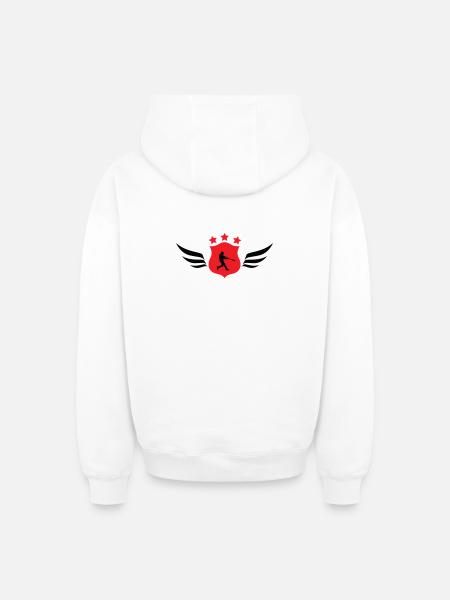 Baseball - Sport - Sweat à capuche unisexe zippé oversize épais SPREAD - blanc