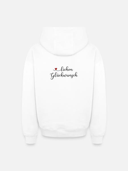 herzlichen Glückwunsch - Oversized Heavyweight Unisex Zip Hoodie - Weiß