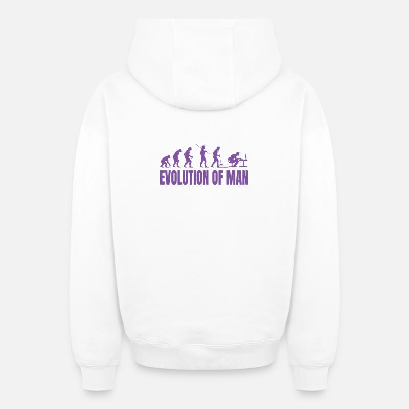 Programmer Computer Freak Evolution Retro - Oversized Heavyweight Unisex Zip Hoodie - white