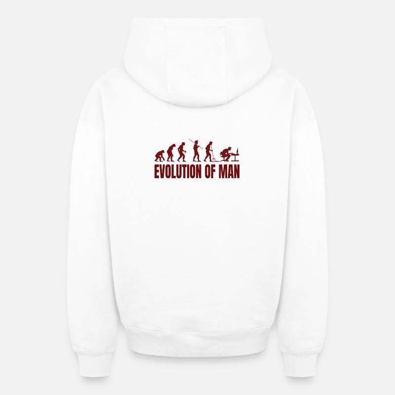 Computer PC Evolution Computer Scientist Programmer - Oversized Heavyweight Unisex Zip Hoodie - white