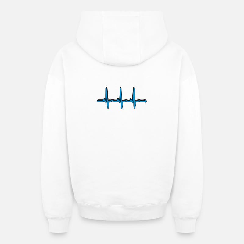 frequenz herzschlag - Oversized Heavyweight Unisex Zip Hoodie - Weiß
