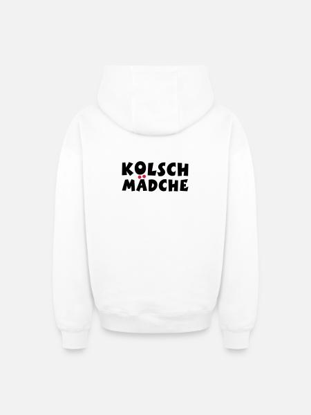 Kölsch Mädche - Ein Mädchen aus Köln - Oversized Heavyweight Unisex Zip Hoodie - Weiß