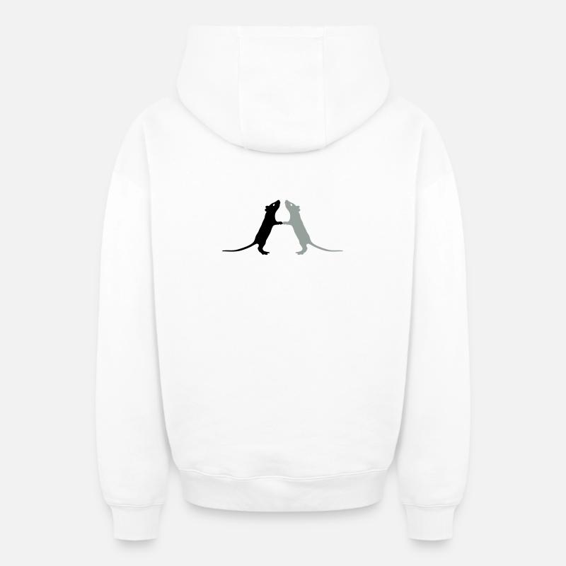 Rats - Sweat à capuche unisexe zippé oversize épais SPREAD - blanc