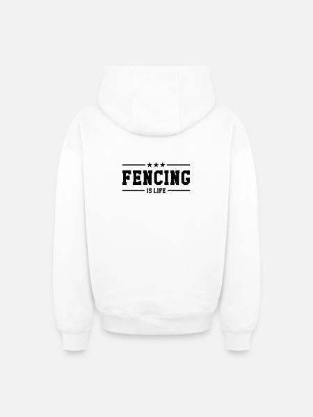 Fencing is life - Oversized Heavyweight Unisex Zip Hoodie - white