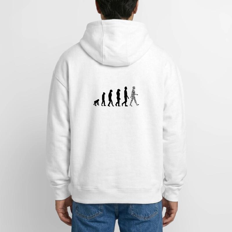 Evolution QR code - Humour pass sanitaire Sweat à capuche unisexe zippé oversize épais SPREAD