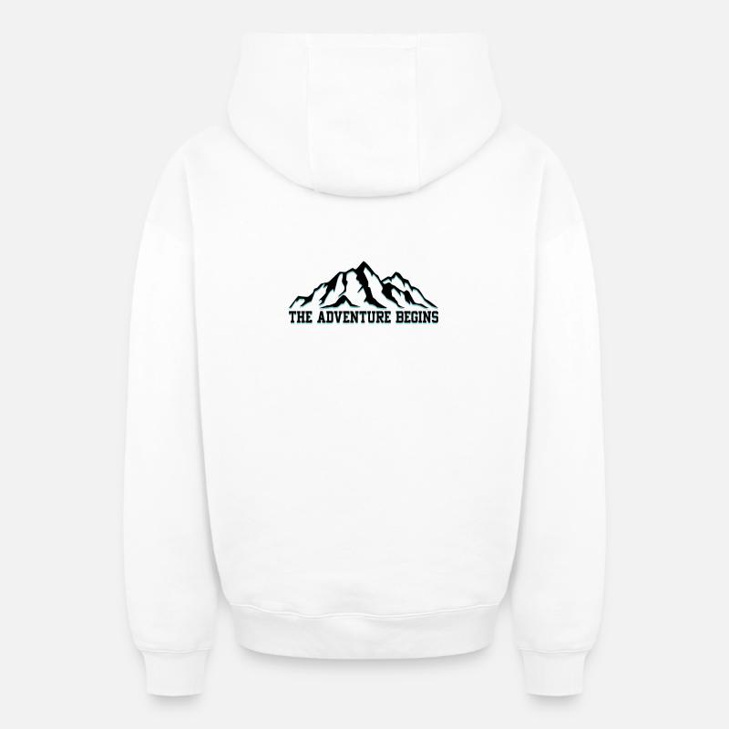 L’aventure commence - Sweat à capuche unisexe zippé oversize épais SPREAD - blanc