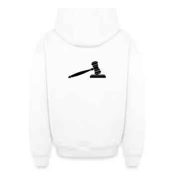 Logo du marteau à vaisselle - Sweat à capuche unisexe zippé oversize épais SPREAD - blanc - Dos - AI Model Male 178 light (178cm)