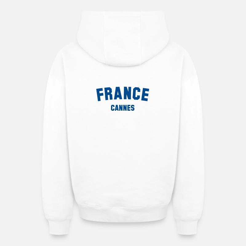 CANNES France Frankreich - Sweat à capuche unisexe zippé oversize épais SPREAD - blanc