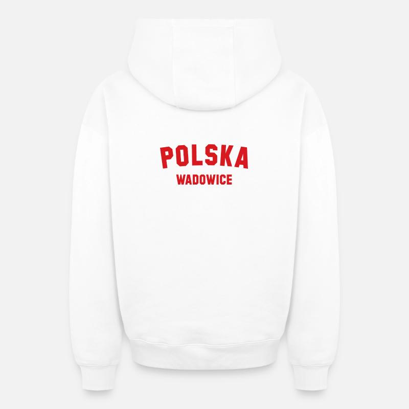 WADOWICE Polska Pologne - Sweat à capuche unisexe zippé oversize épais SPREAD - blanc