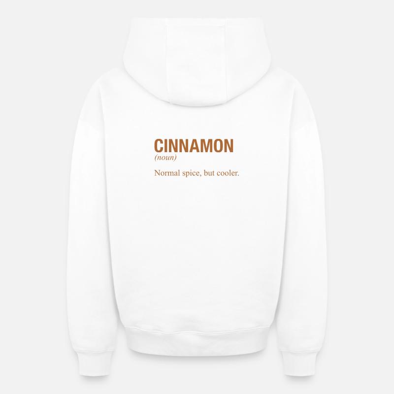 CANNELLE Zimt - Sweat à capuche unisexe zippé oversize épais SPREAD - blanc