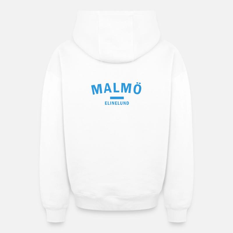 Vardagshjärta Malmö ElineLund Design - Sweat à capuche unisexe zippé oversize épais SPREAD - blanc
