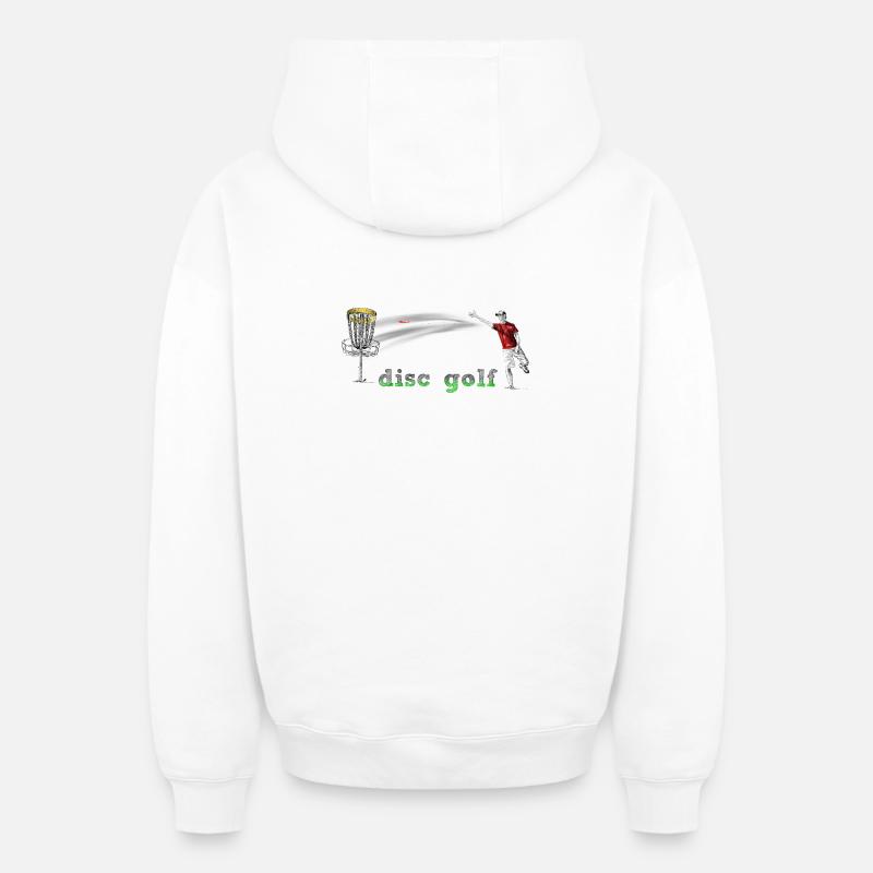 Disc Golf - Sweat à capuche unisexe zippé oversize épais SPREAD - blanc