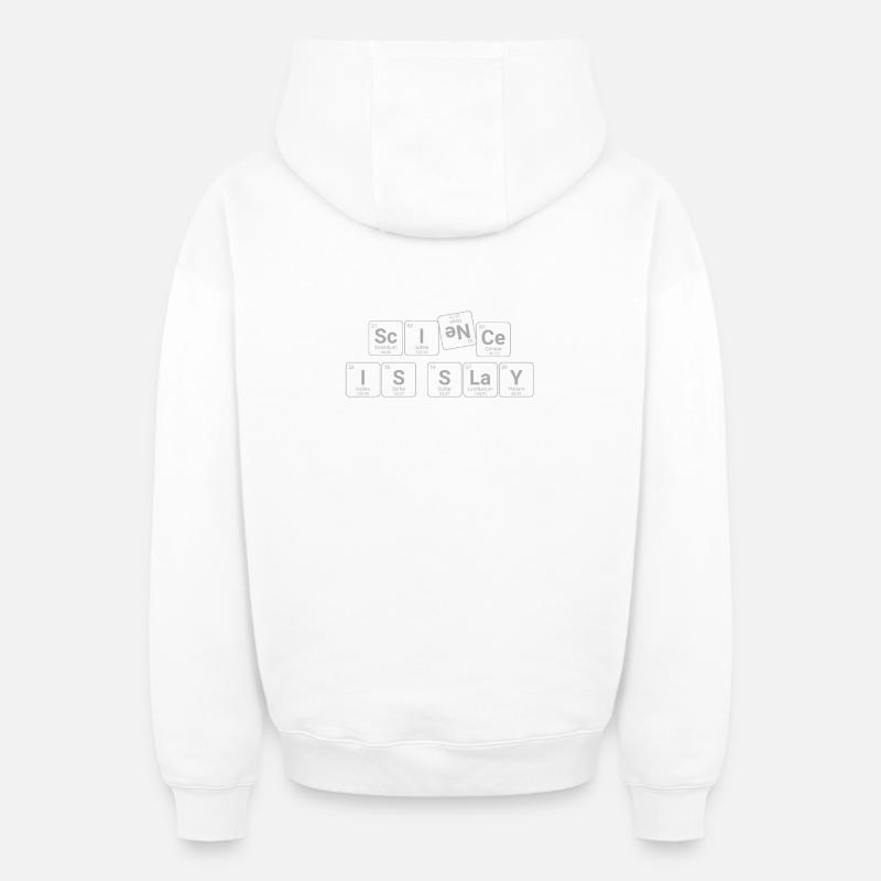 La science, c’est la folie - Sweat à capuche unisexe zippé oversize épais SPREAD - blanc