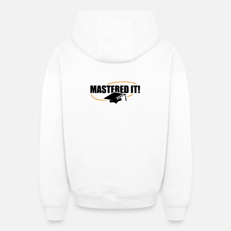 Master 2026 Diplôme - Sweat à capuche unisexe zippé oversize épais SPREAD - blanc