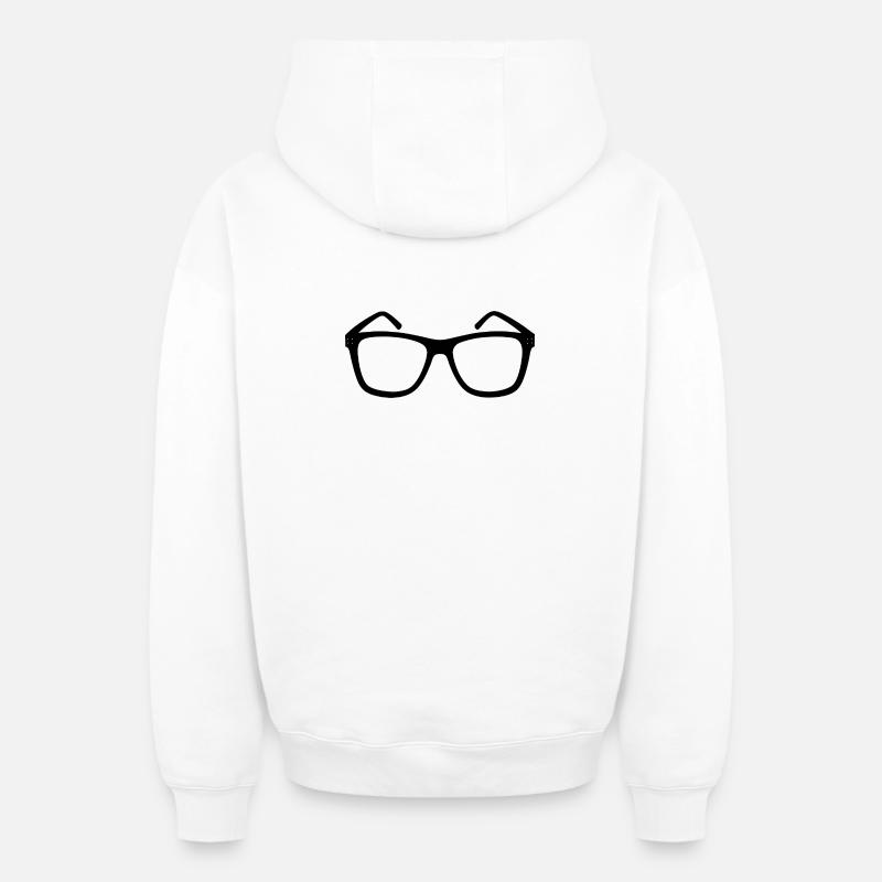Brille - Oversized Heavyweight Unisex Zip Hoodie - Weiß