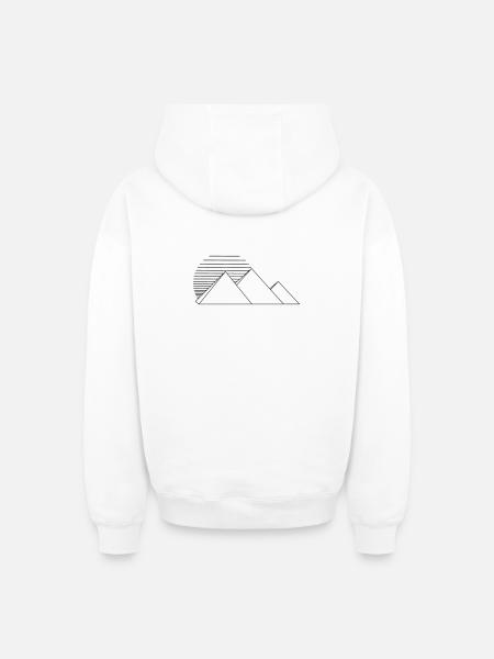 Pyramiden - Oversized Heavyweight Unisex Zip Hoodie - Weiß