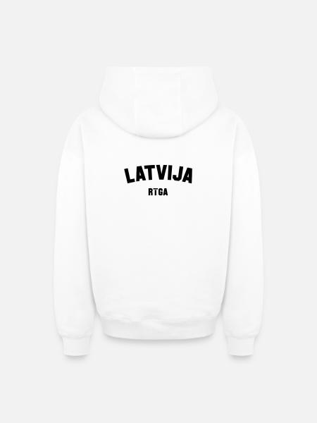 RIGA Latvia Latvija Lettland - Oversized Heavyweight Unisex Zip Hoodie - white