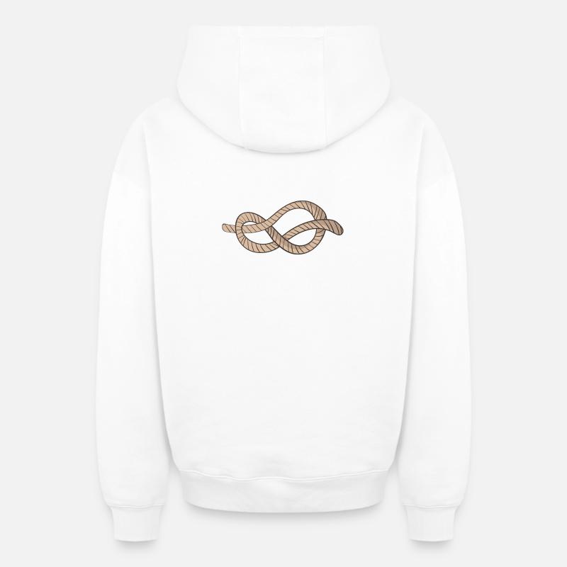 nœud - Sweat à capuche unisexe zippé oversize épais SPREAD - blanc