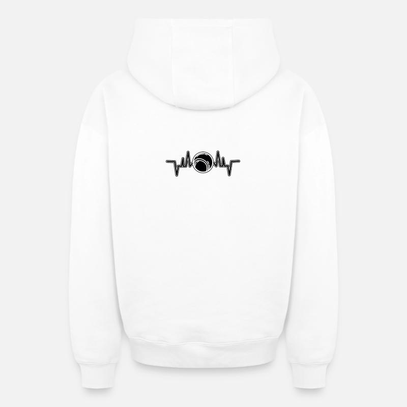 tennis - Sweat à capuche unisexe zippé oversize épais SPREAD - blanc