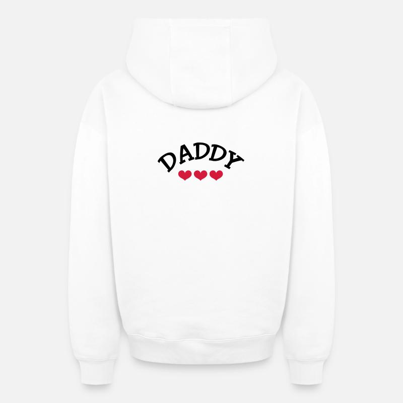 Daddy - Oversized Heavyweight Unisex Zip Hoodie - Weiß