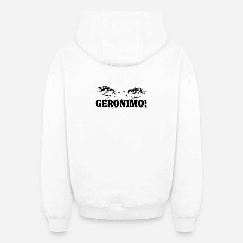 Geronimo! - Sweat à capuche unisexe zippé oversize épais SPREAD - blanc