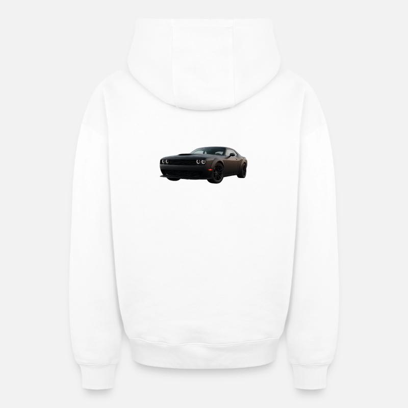 Challenger SRT - Sweat à capuche unisexe zippé oversize épais SPREAD - blanc