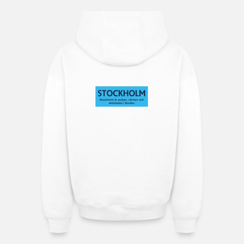 Fierté de Stockholm - Sweat à capuche unisexe zippé oversize épais SPREAD - blanc