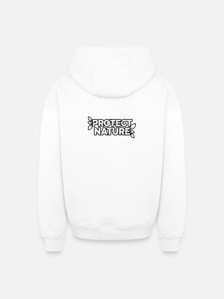 Protect Nature | Umweltschutz Statement Vektor - Oversized Heavyweight Unisex Zip Hoodie - Weiß