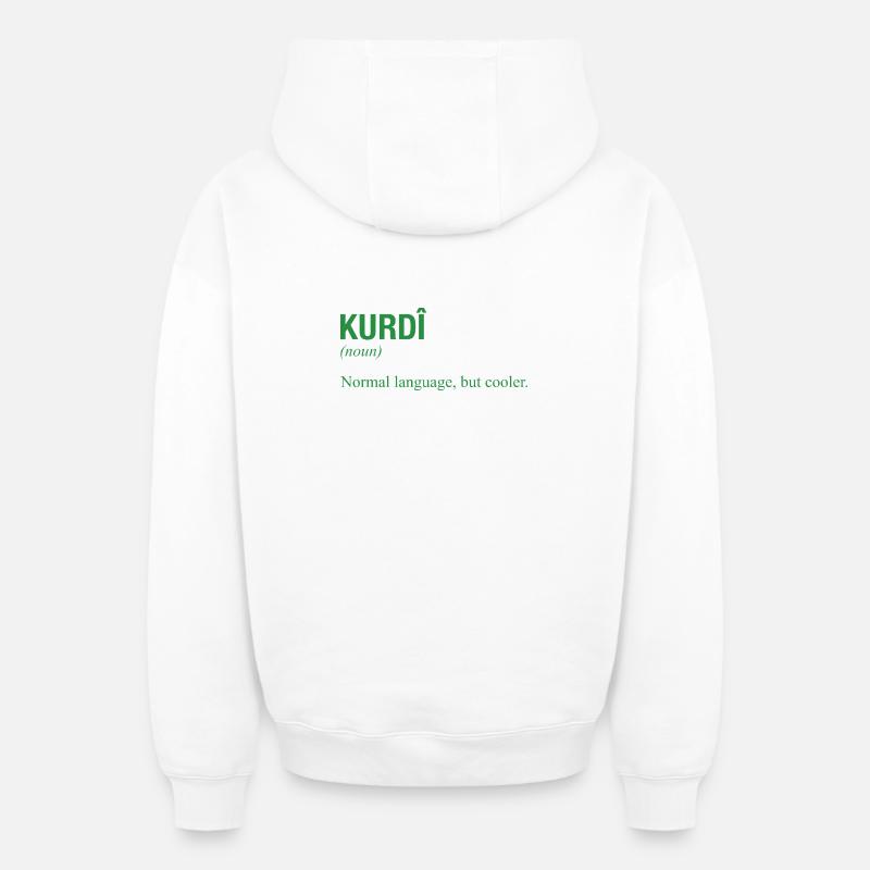 Langue kurde Kurdistan - Sweat à capuche unisexe zippé oversize épais SPREAD - blanc