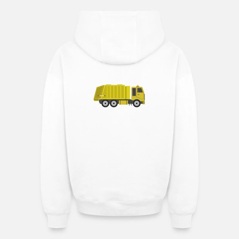 Camion à ordures - Sweat à capuche unisexe zippé oversize épais SPREAD - blanc