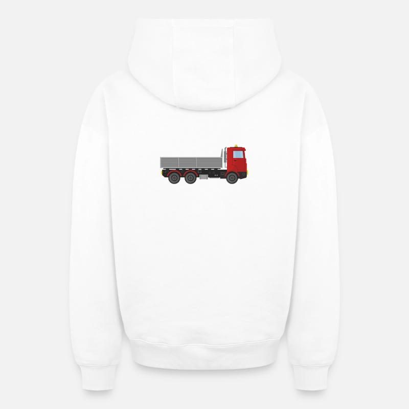 Camion de livraison de marchandises - Sweat à capuche unisexe zippé oversize épais SPREAD - blanc