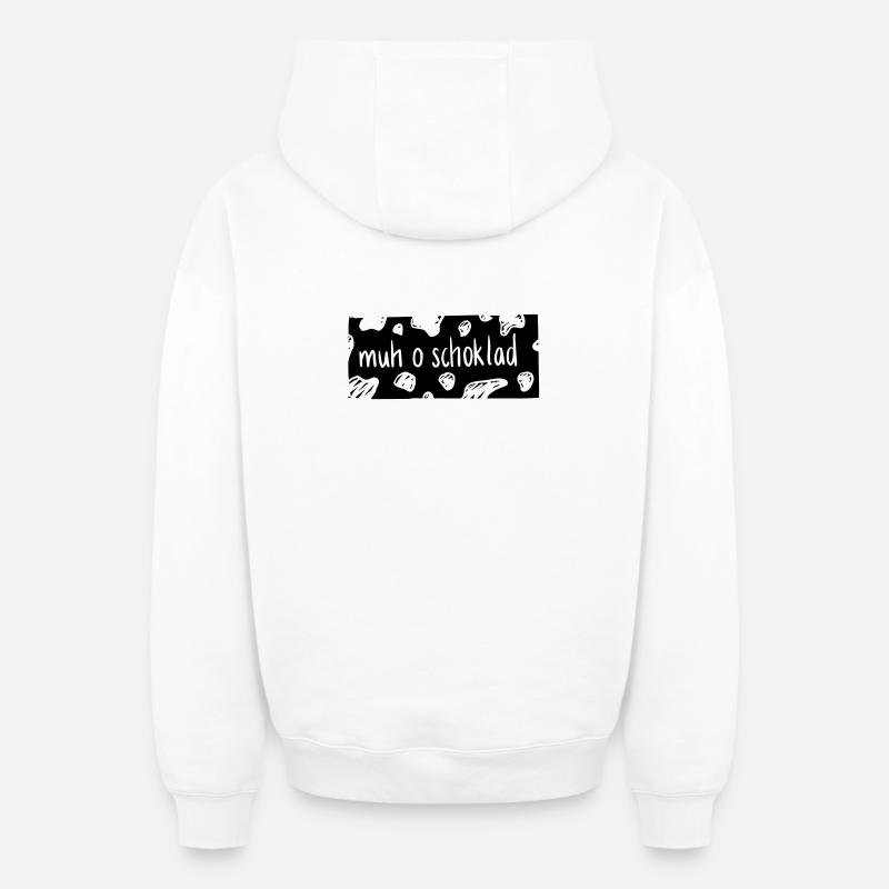 Muh o Schoklad - Sweat à capuche unisexe zippé oversize épais SPREAD - blanc