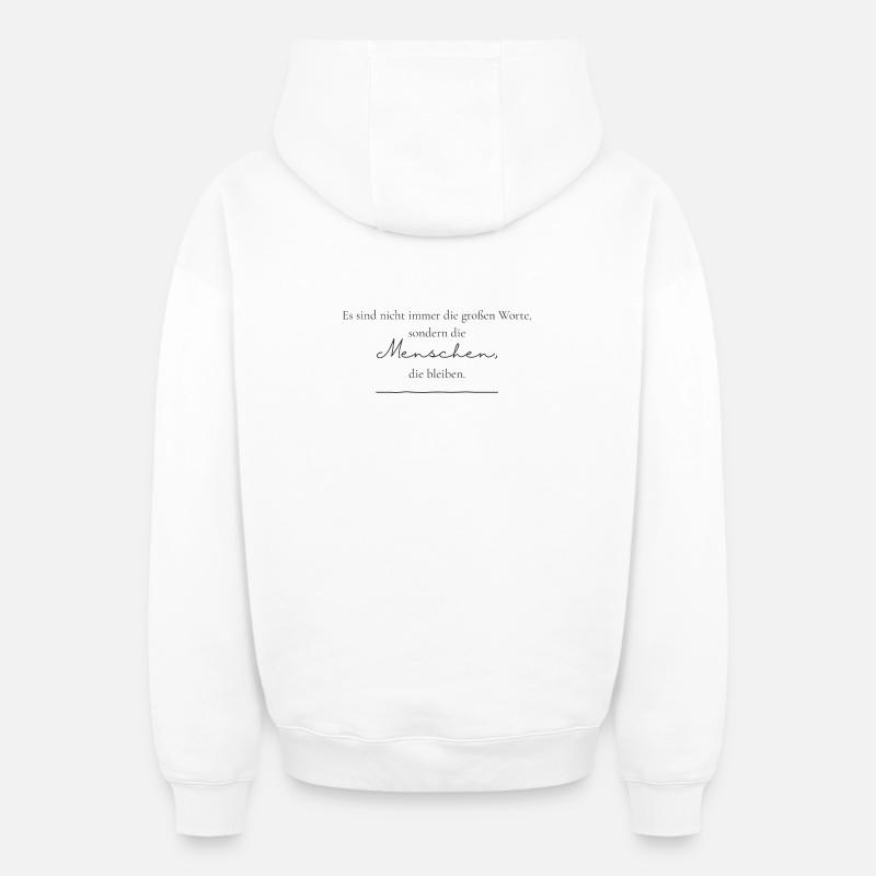 Grands mots vs. personnes durables - Sweat à capuche unisexe zippé oversize épais SPREAD - blanc