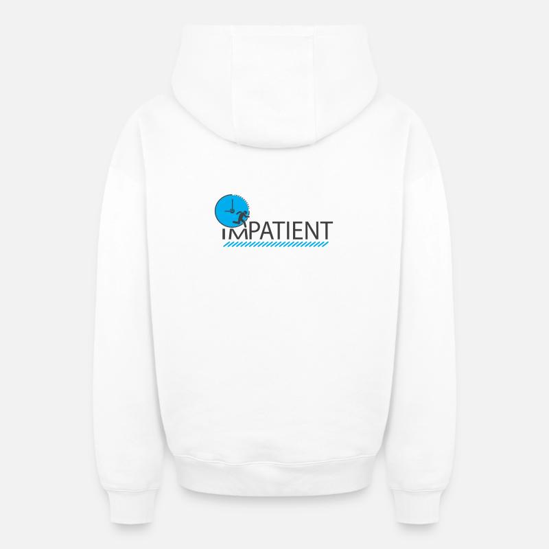 Impatient - Sweat à capuche unisexe zippé oversize épais SPREAD - blanc