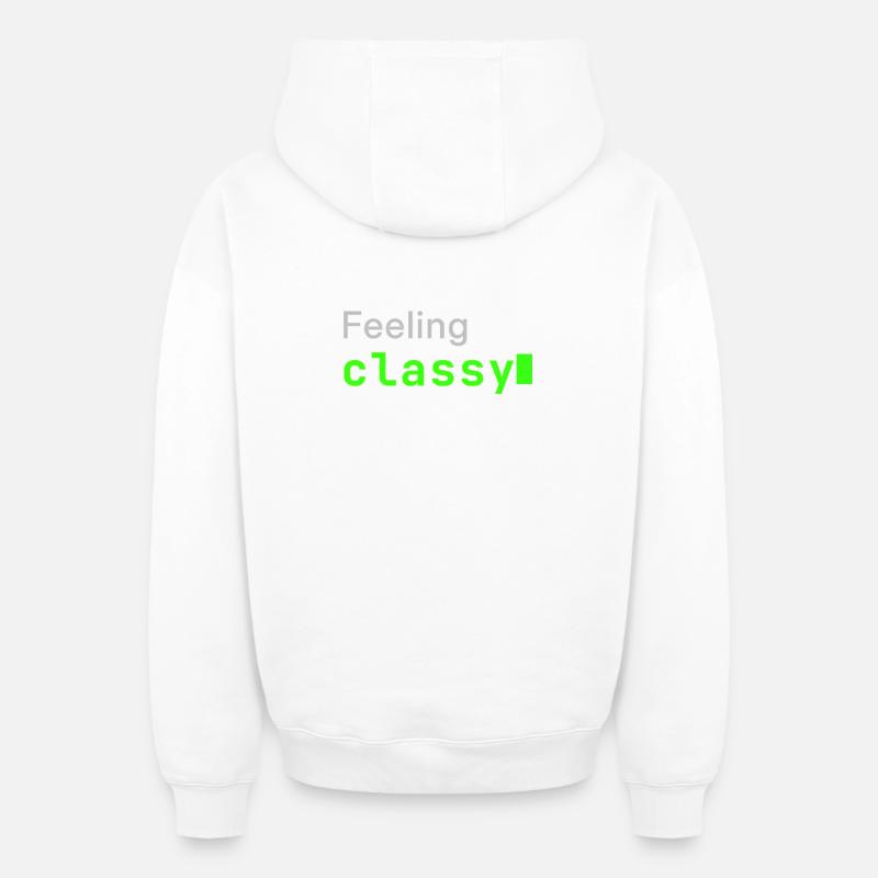 Feeling classy | Developer mood - Oversized Heavyweight Unisex Zip Hoodie - Weiß